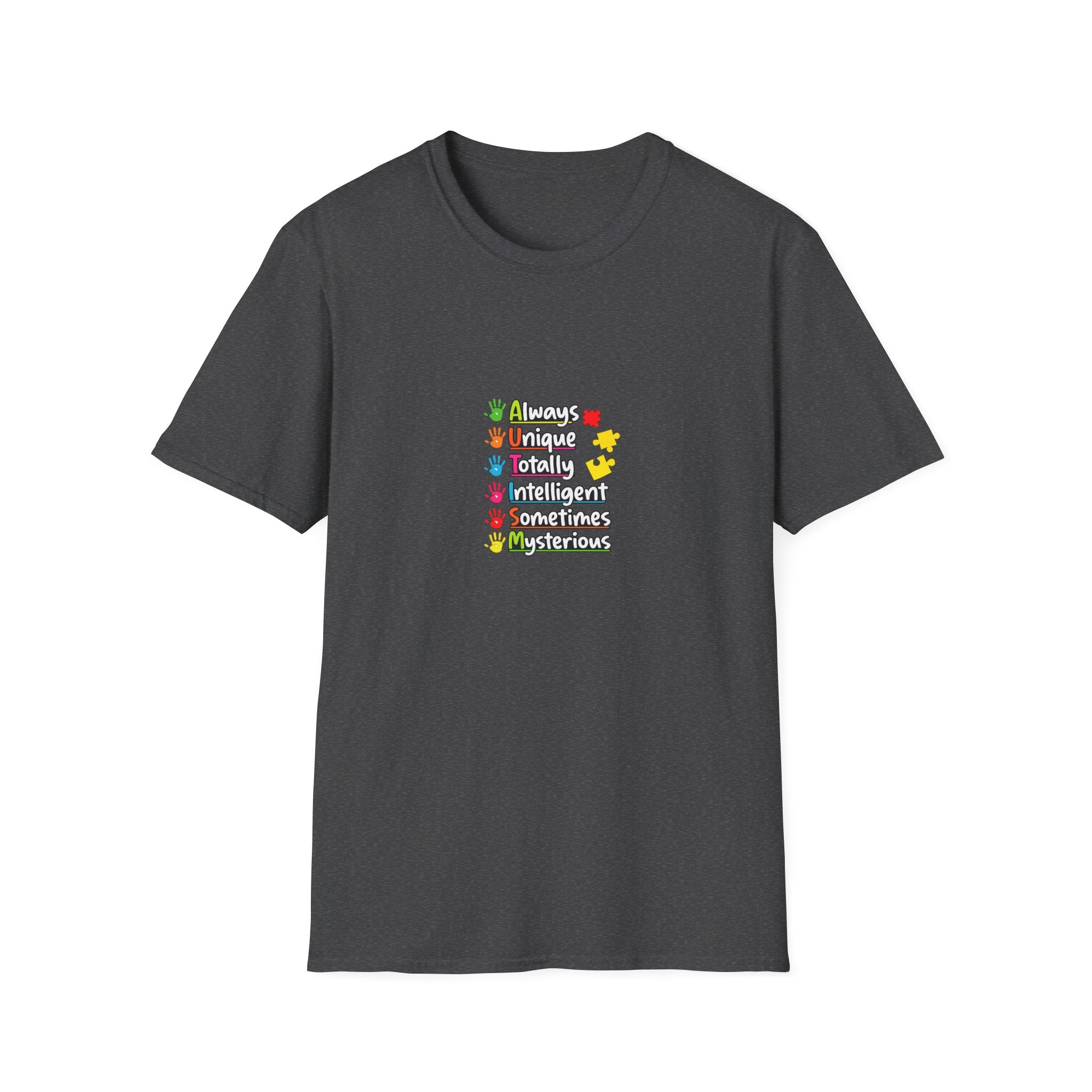 Teacher Traits T-Shirt — Playful Icons Listing ‘I’m Caring, Unique, Patient, Talented, Motivational, Supportive’