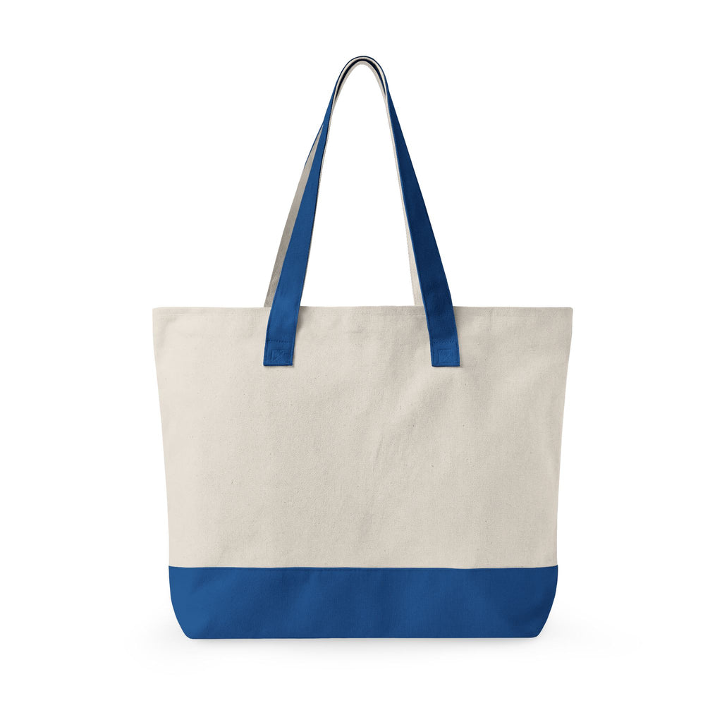 Zippered Canvas Tote — Colorful Floral Quote Design, Durable Pink-Bottom Shoulder Bag