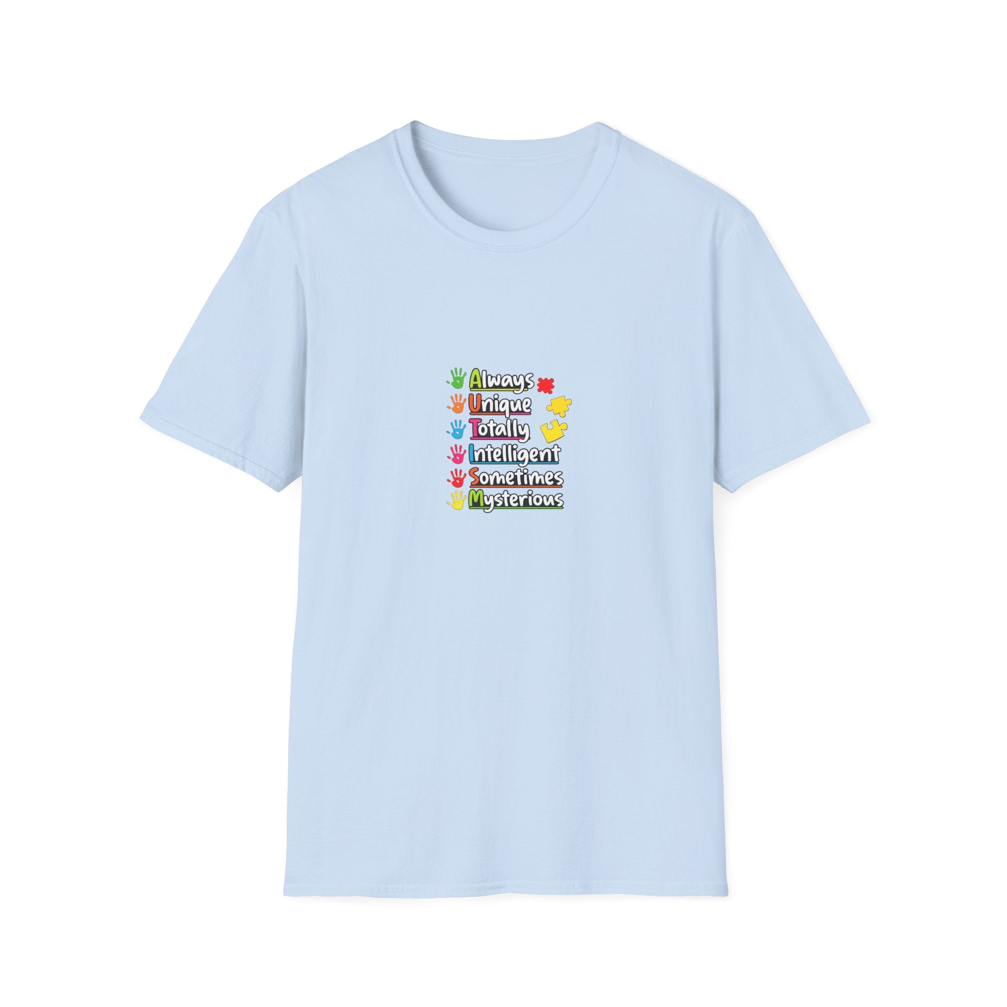 Teacher Traits T-Shirt — Playful Icons Listing ‘I’m Caring, Unique, Patient, Talented, Motivational, Supportive’