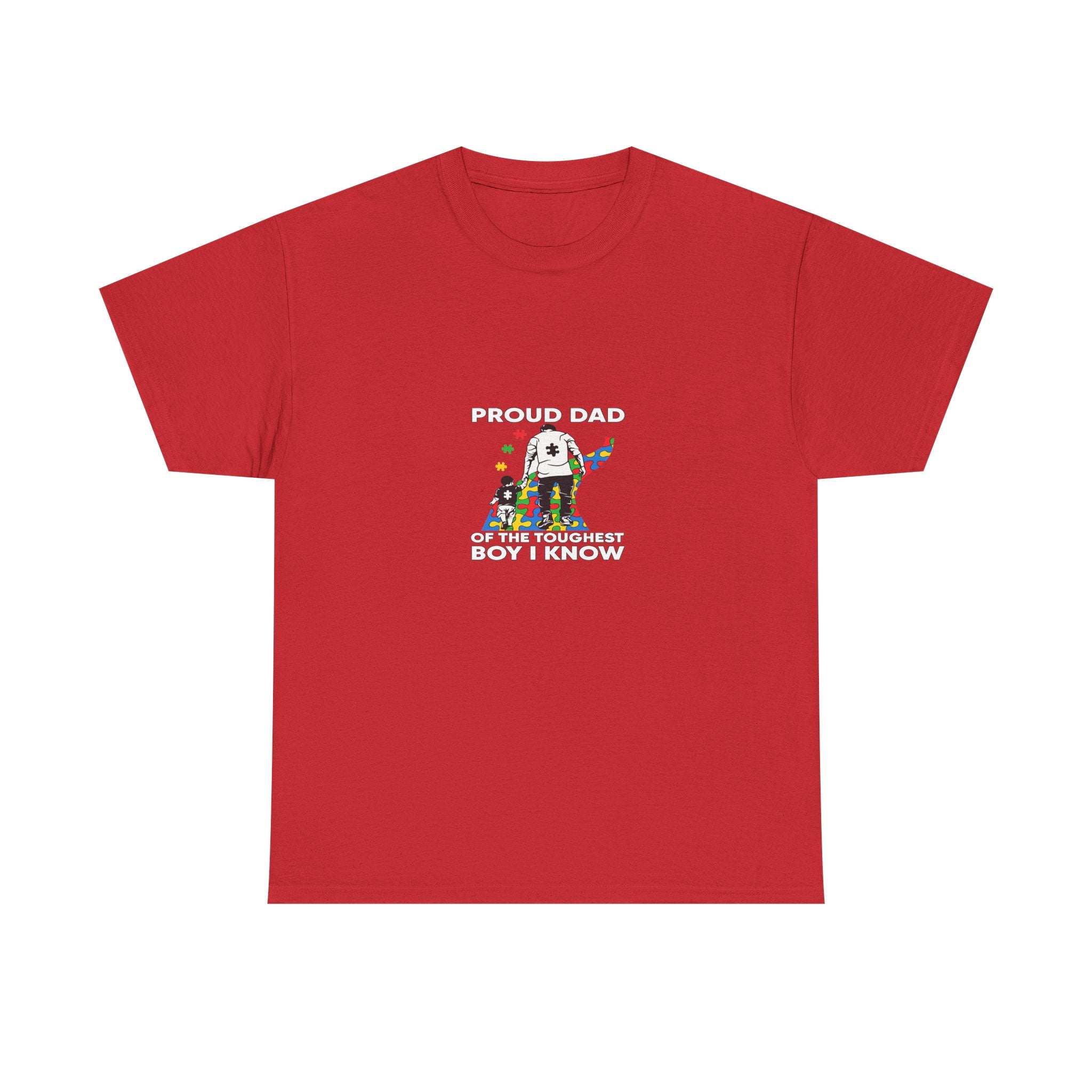 Proud Dad Tee — “Proud Dad of the Toughest Boy I Know” Autism Awareness T-Shirt