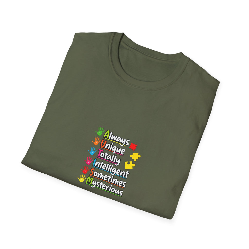 Teacher Traits T-Shirt — Playful Icons Listing ‘I’m Caring, Unique, Patient, Talented, Motivational, Supportive’
