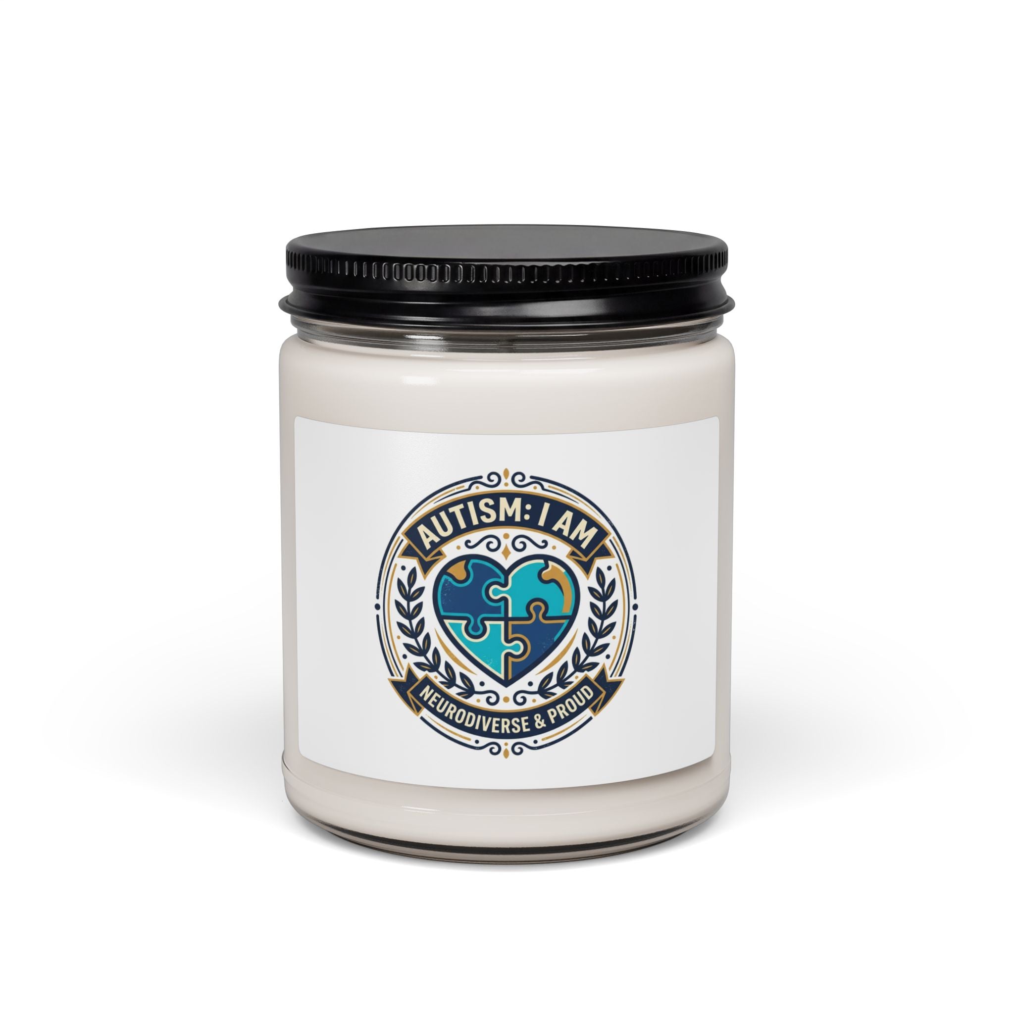 Autism Pride Soy Candle — 9oz Scented Jar ("Autism: I Am")