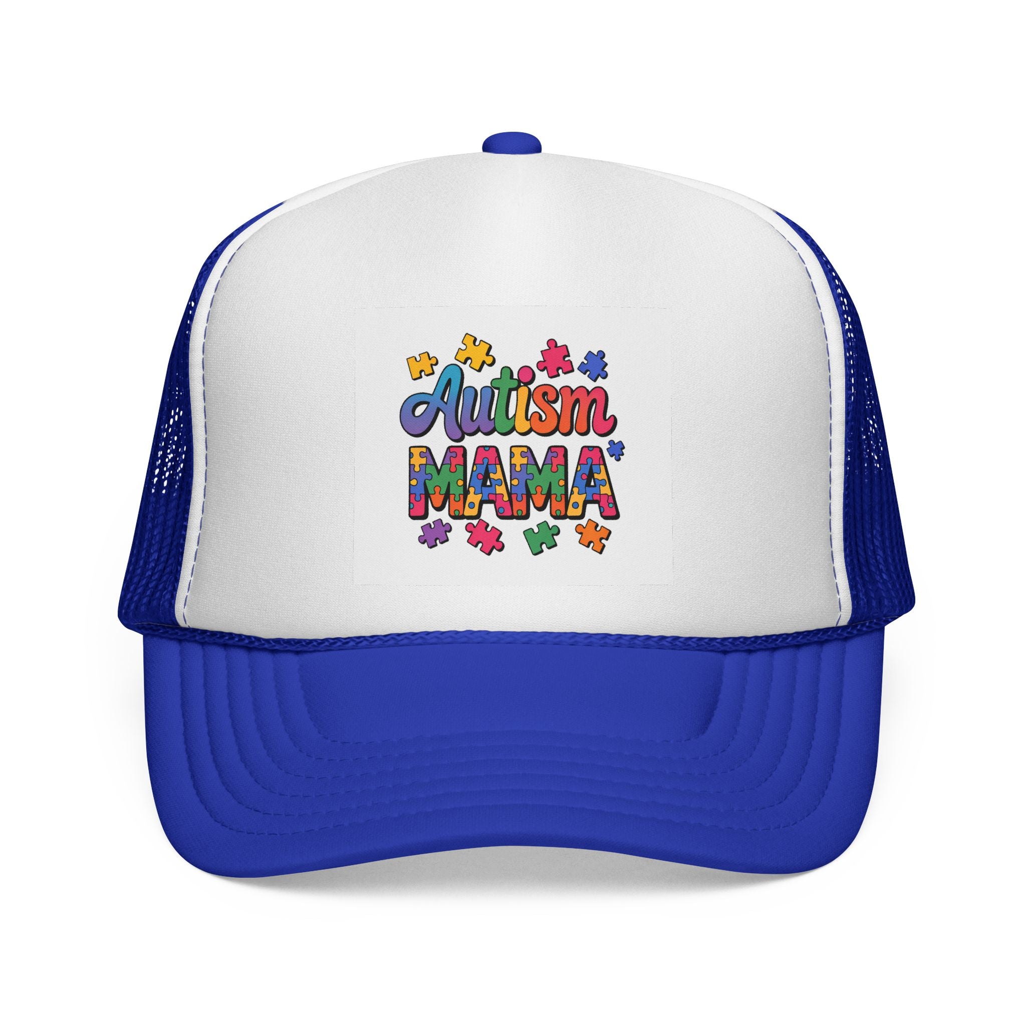 Autism Mama Trucker Hat — Colorful Puzzle Piece Support Cap