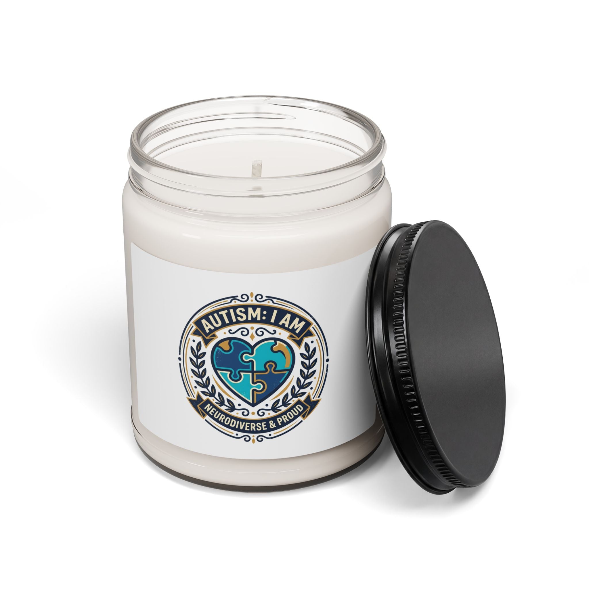 Autism Pride Soy Candle — 9oz Scented Jar ("Autism: I Am")