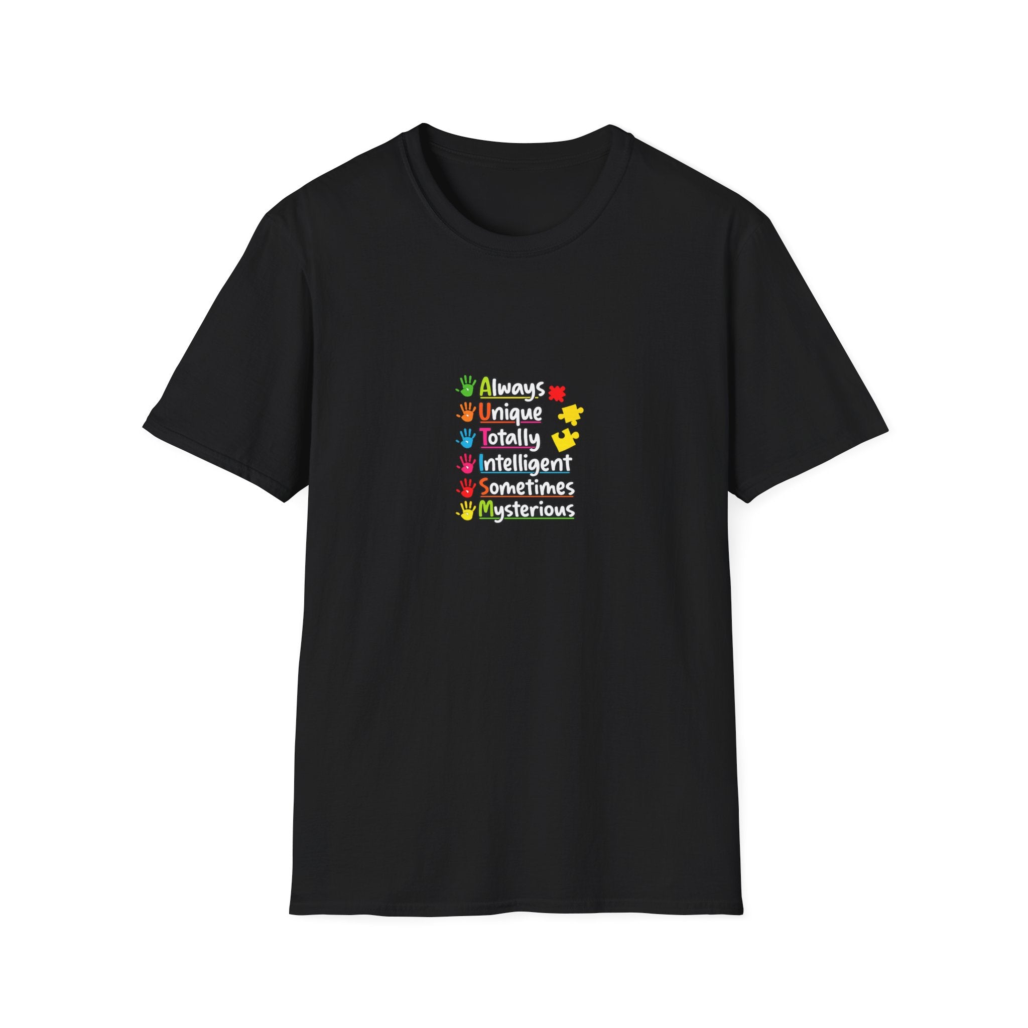 Teacher Traits T-Shirt — Playful Icons Listing ‘I’m Caring, Unique, Patient, Talented, Motivational, Supportive’