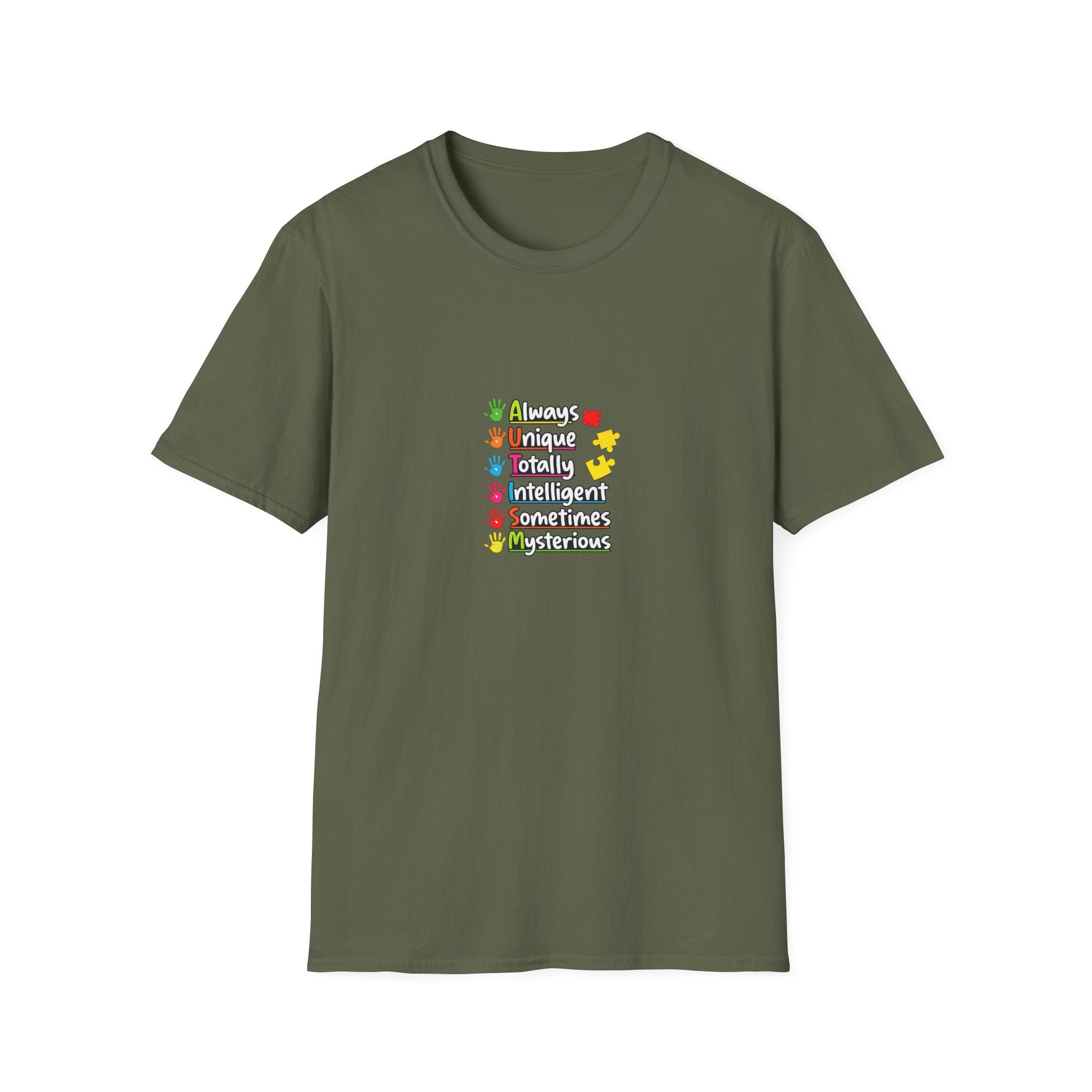 Teacher Traits T-Shirt — Playful Icons Listing ‘I’m Caring, Unique, Patient, Talented, Motivational, Supportive’