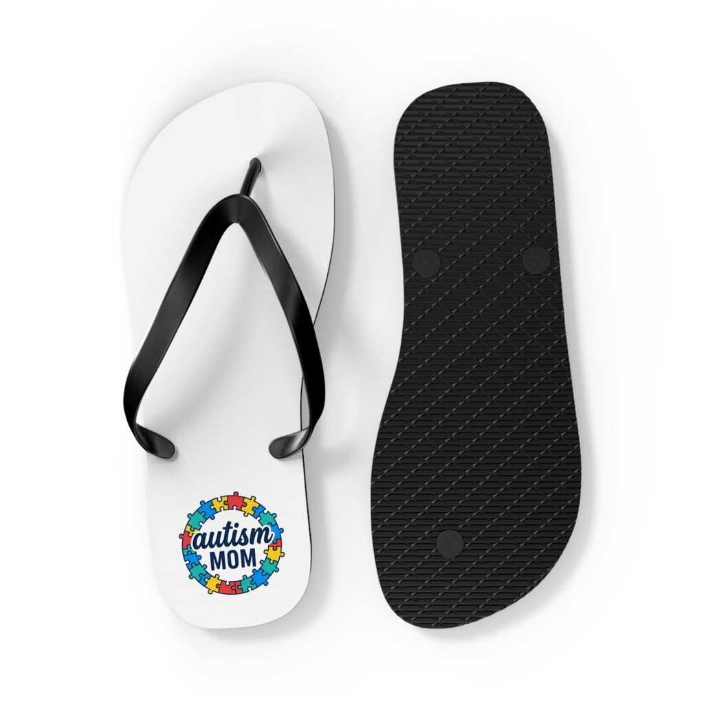 Autism Mom Flip Flops – Puzzle Heart Awareness Beach Sandals