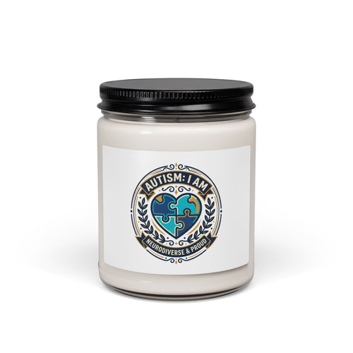 Autism Pride Soy Candle — 9oz Scented Jar ("Autism: I Am")