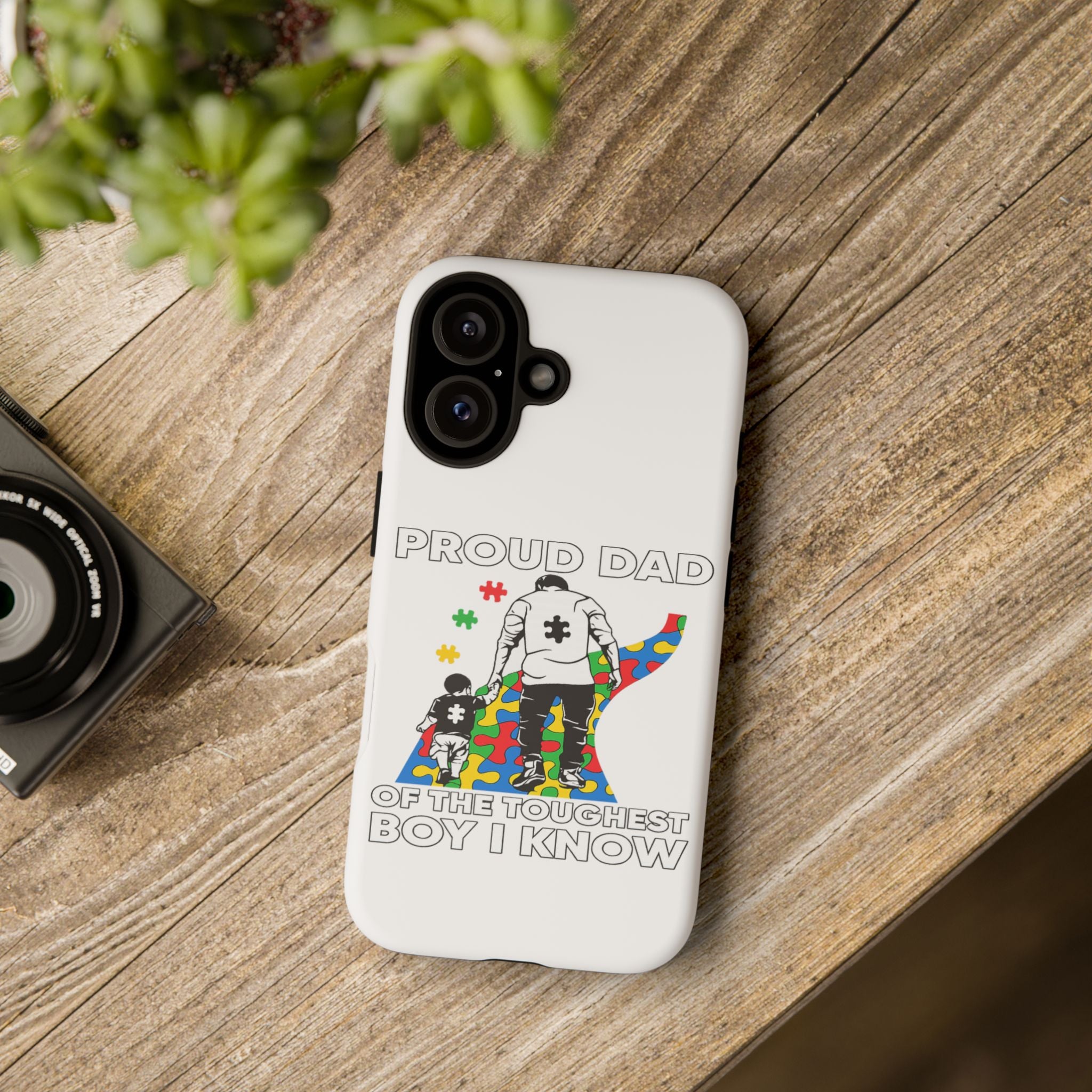 Phone Case – "Proud Dad of the Toughest Boy I Know" Autism Puzzle Design